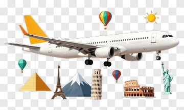 Global Travel Adventure By Airplane PNG
