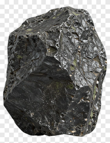 Black Rock With Green Speckles PNG