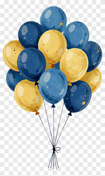 Blue And Yellow Balloons PNG