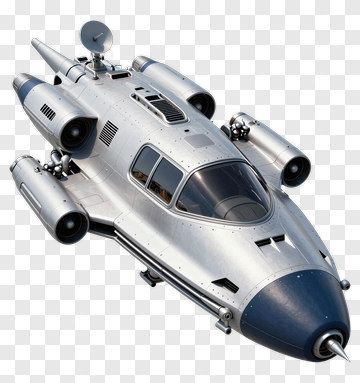 Silver And Blue Spacecraft PNG