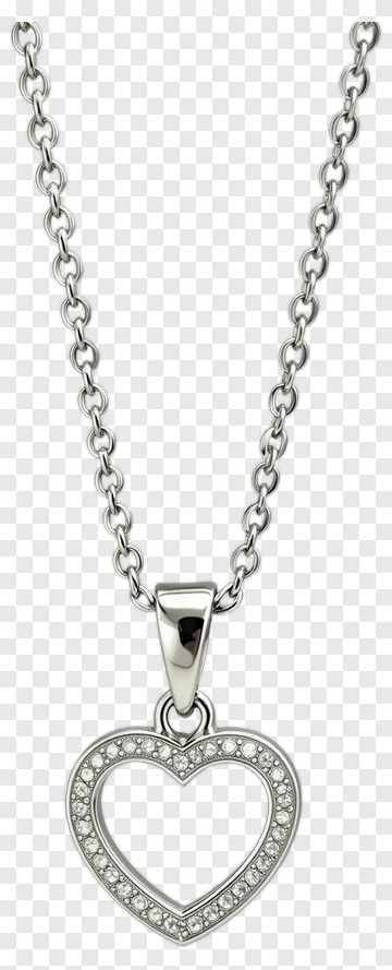 Heart Pendant Necklace With Diamonds PNG