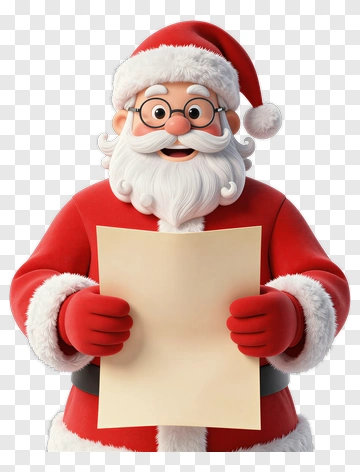 Santa Claus Reading A Letter PNG