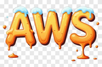 AWS Logo With Dripping Orange And Blue PNG