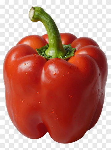 Red Bell Pepper With Green Stem PNG