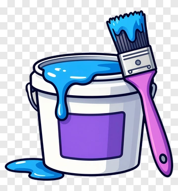 Paint Bucket And Brush PNG