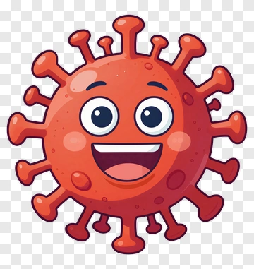Red Cartoon Virus Character PNG