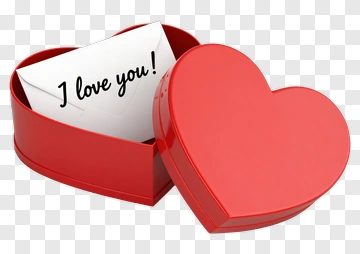 Red Heart Box With Love Letter PNG