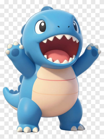 Blue Dinosaur Character PNG