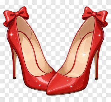 Red High Heels With Bow PNG