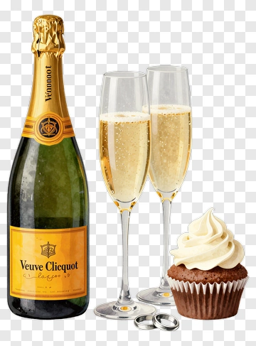 Champagne Bottle Cupcake Celebration PNG