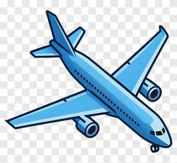 Blue Cartoon Airplane PNG