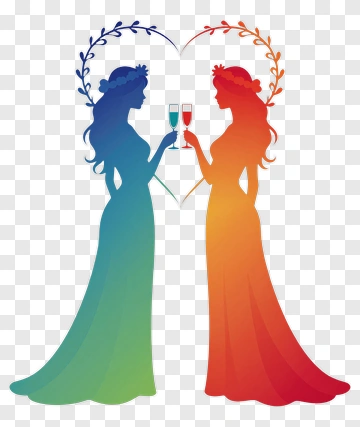 Two Women Toasting With Champagne PNG