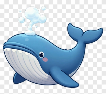 Cute Blue Whale PNG