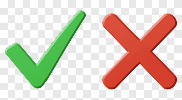 Green Check Mark And Red Cross Mark PNG