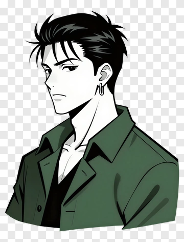 Anime Character In Green Coat PNG