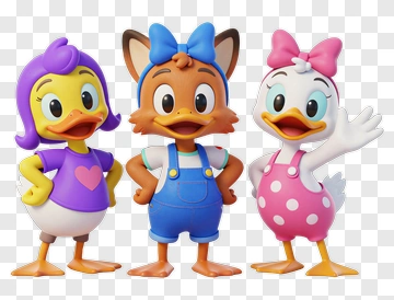 Three Cartoon Friends Standing Together PNG