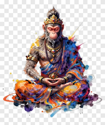 Meditating Monkey God PNG