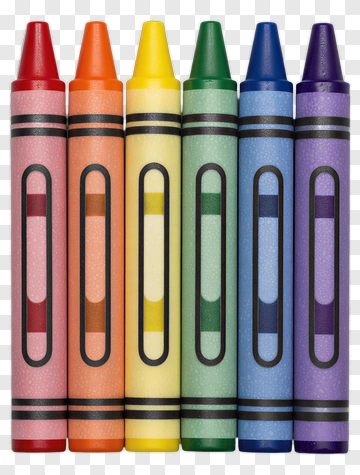 Rainbow Crayons Arranged In A Row PNG