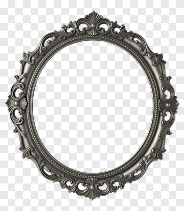 Ornate Mirror With Silver Frame PNG