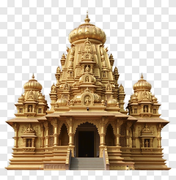Golden Temple With Ornate Details PNG