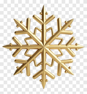 Golden Snowflake PNG