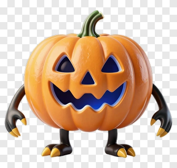 Orange Jack-o-lantern Monster PNG