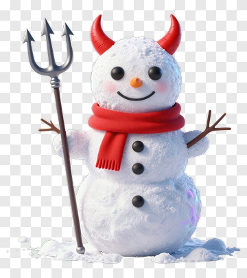 Snowman Devil With Trident PNG