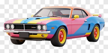 Colorful Custom Sports Car PNG