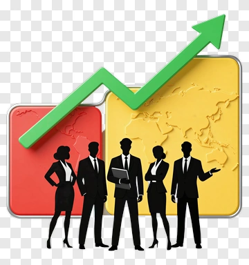 Business People And Growth Arrow PNG