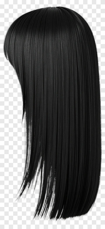 Straight Black Hair PNG