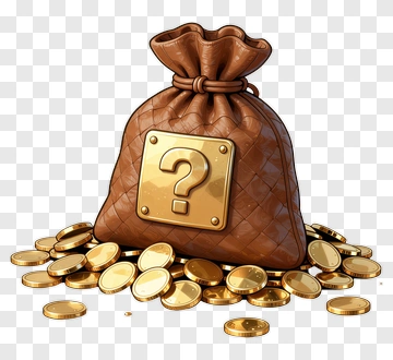 Gold Coin Bag With Question Mark PNG