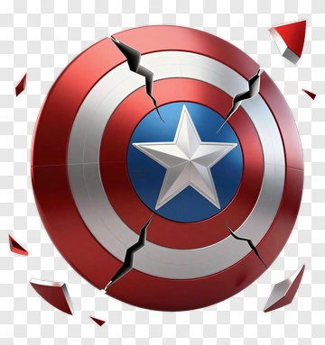 Captain America Shield Cracked PNG