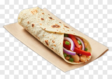 Fresh Burrito With Vegetables PNG