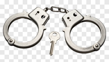 Silver Handcuffs And Key PNG