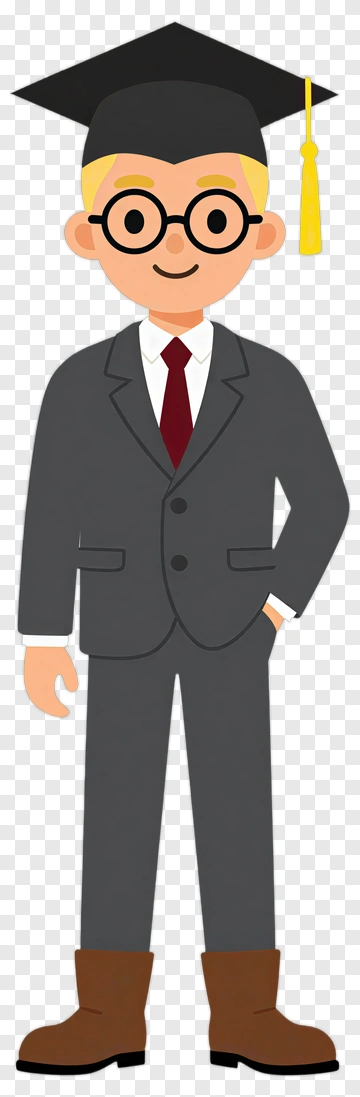 Cartoon Graduate In Formal Attire PNG