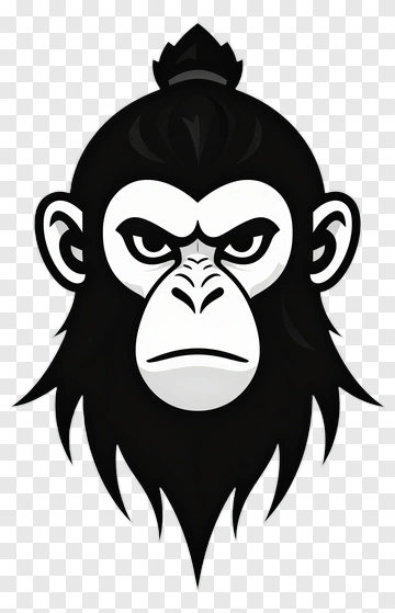Monkey With Topknot PNG