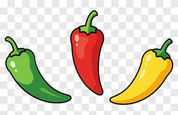Three Colorful Chili Peppers PNG