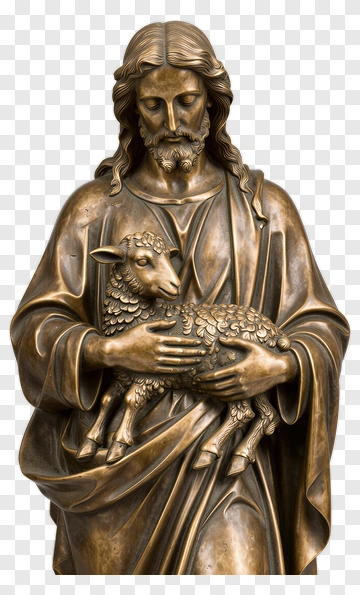 Jesus As Shepherd Holding Lamb PNG