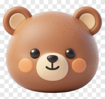 Cute 3D Bear PNG