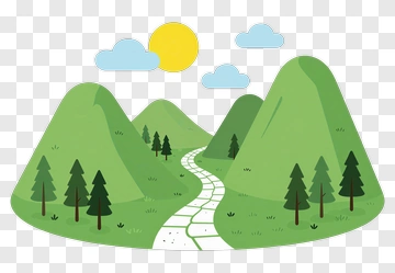 Mountain Path Through Forest PNG