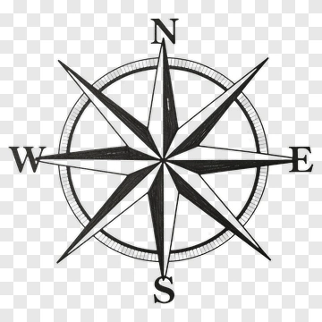 Black And White Compass Drawing PNG