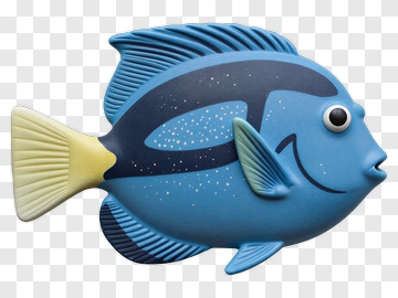 Blue Fish With Yellow Tail PNG