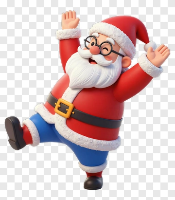 Happy Santa Claus Waving Cheerfully PNG