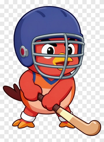 Red Cartoon Bird Football Player PNG