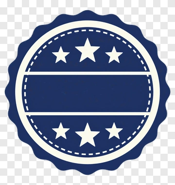 Blue And White Star Badge PNG
