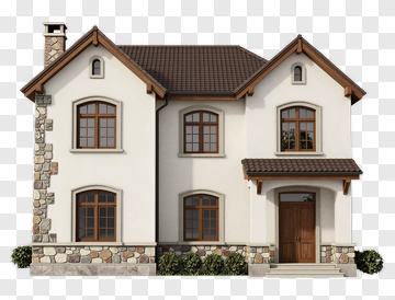 Traditional Two-Story House PNG
