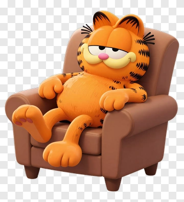 Garfield Relaxing In Armchair PNG