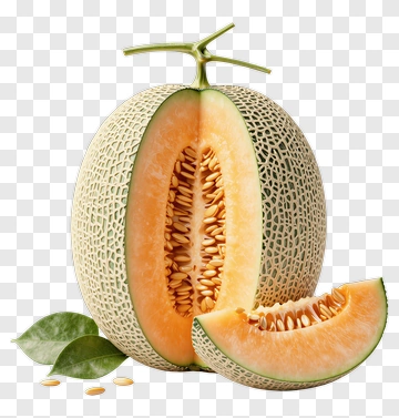 Fresh Melon With Slice And Seeds PNG