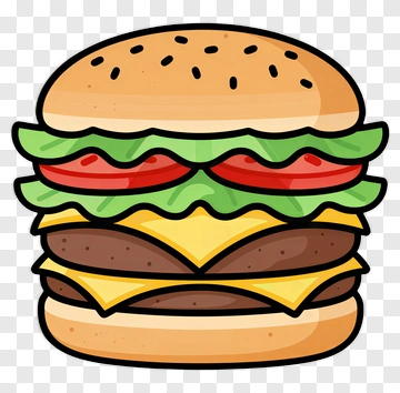 Cartoon Style Hamburger PNG