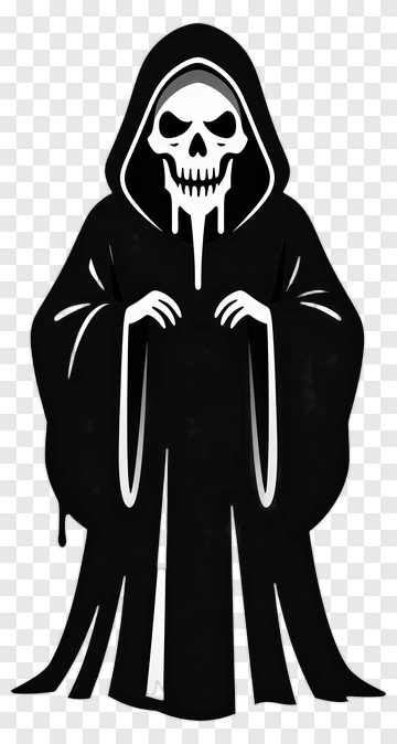 Reaper With Skull And Hood PNG